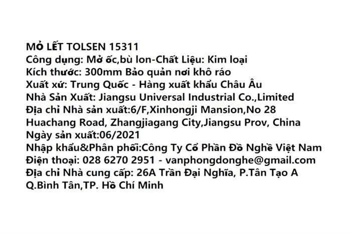 Mỏ lết cán nhựa đen Tolsen 38 mm 15311 Màu Đen - Vàng