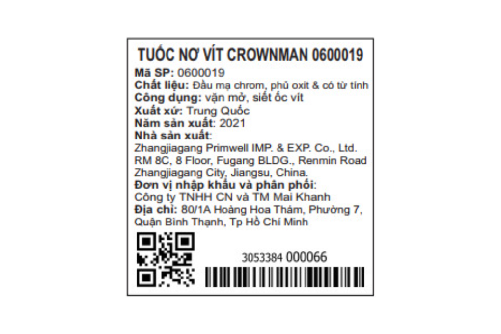 Tua vít Crownman đầu bake PH.2 0600019