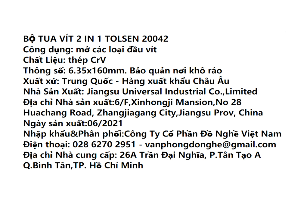 Bộ Tua Vít Tolsen 20042 2 In 1