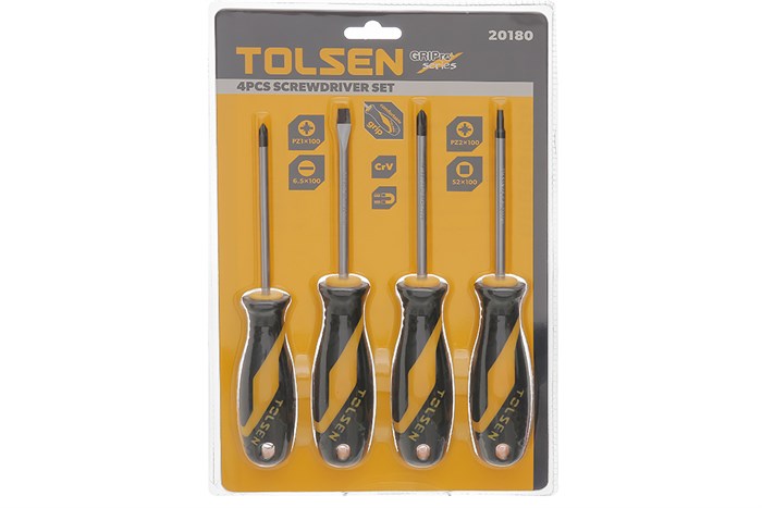 Bộ tua vít SL6.5 - S2 Tolsen 20180 (4 cây)