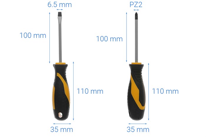 Bộ tua vít SL6.5 - S2 Tolsen 20180 (4 cây)
