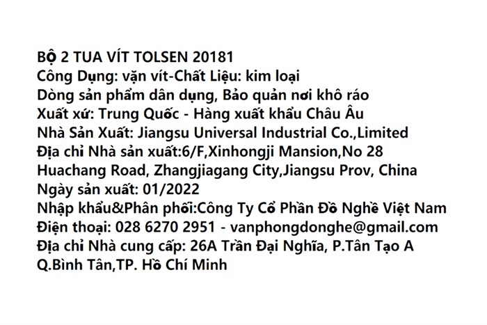Bộ tua vít mini PH2 Tolsen 20181 (2 cây)
