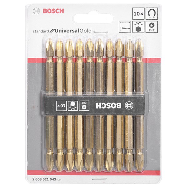 Bộ vặn vít dài PH2-110 mm Bosch (10 chi tiết)