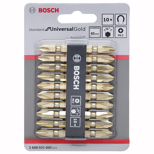 Bộ Vặn Vít Ngắn Ph2 - 65 Mm Bosch (10 Chi Tiết)