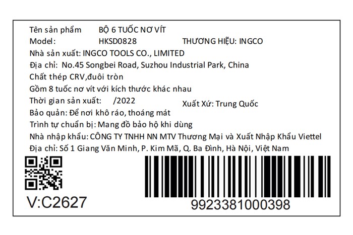 Bộ tua vít Ingco HKSD0828 (8 chi tiết)