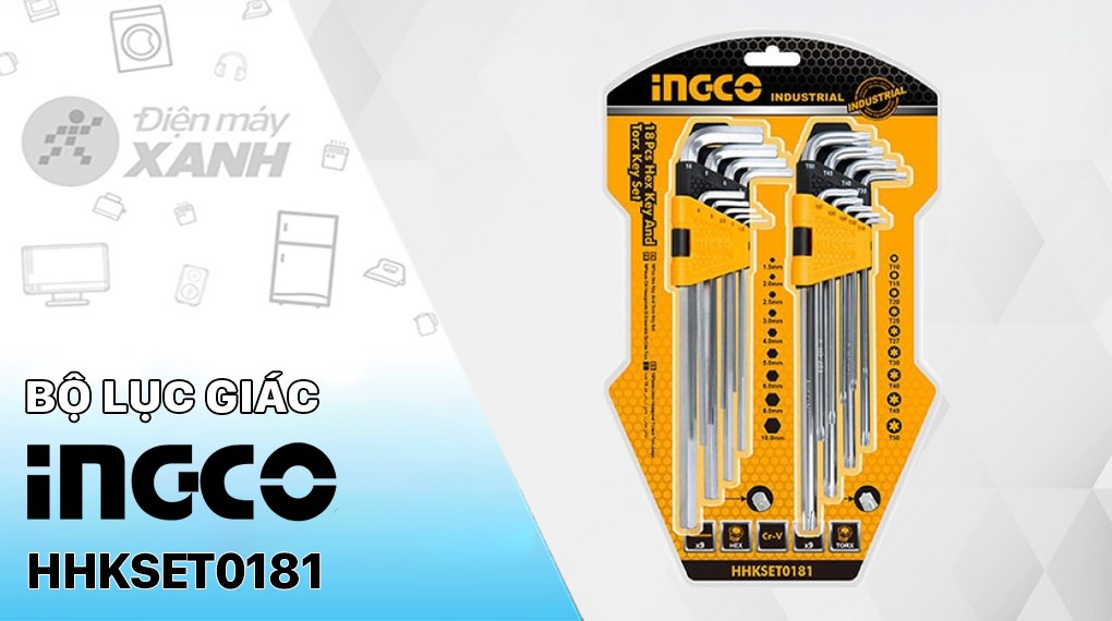 Bộ lục giác Ingco HHKSET0181 (18 chi tiết)