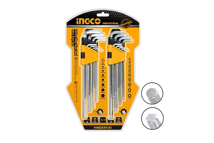 Bộ lục giác Ingco HHKSET0181 (18 chi tiết)