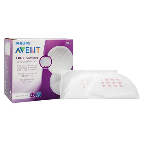 Bộ miếng lót thấm sữa dùng 1 lần Philips Avent SCF254/61 (60 miếng) Màu Trắng