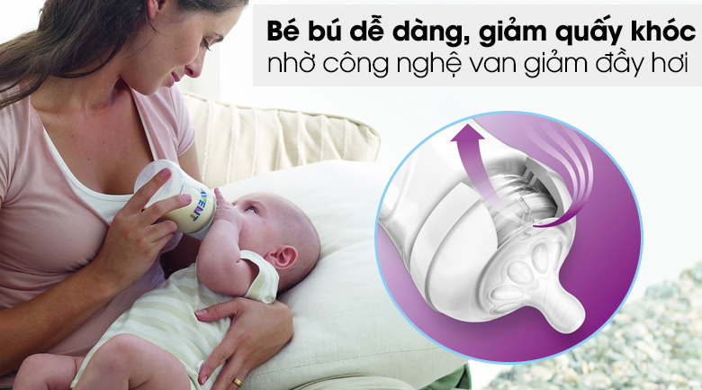 Núm ti silicone Philips Avent cho trẻ sơ sinh SCF651.23