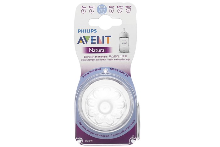 Núm ti silicone Philips Avent cho trẻ từ 1 tháng tuổi SCF652/23 Màu Trắng