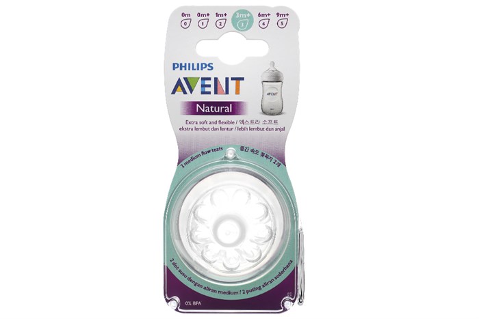 Núm ti silicone Philips Avent cho trẻ từ 3 tháng tuổi SCF653/23 Màu Trắng