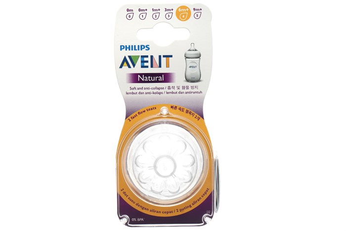 Núm ti silicone Philips Avent cho trẻ từ 6 tháng tuổi SCF654/23 Màu Trắng