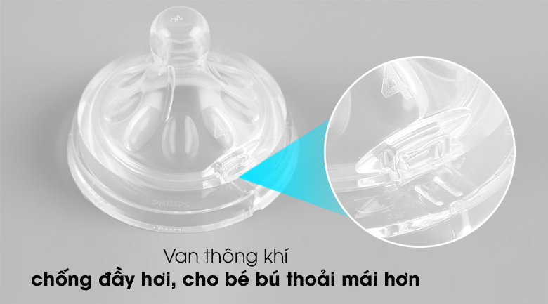 Van thông khí - Núm ti silicone Philips Avent cho trẻ từ 6 tháng tuổi SCF654/23