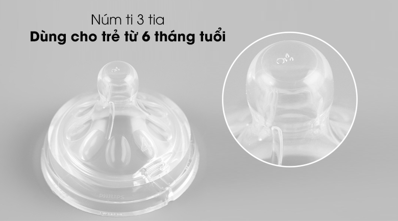 Dùng cho trẻ từ 6 tháng - Núm ti silicone Philips Avent cho trẻ từ 6 tháng tuổi SCF654/23