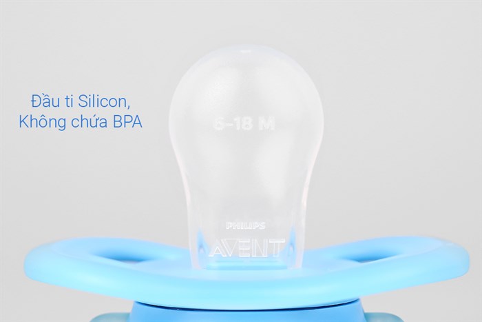 Ti giả silicone cho trẻ 6 - 18 tháng tuổi Philips Avent SCF542/12 Màu Xanh Dương