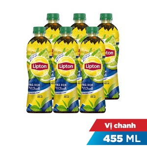 6 chai trà đen Lipton vị chanh 455ml