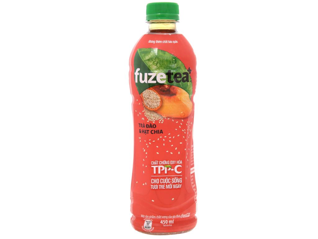 Trà đào và hạt chia Fuze Tea 450ml giá tốt tại Bách hoá XANH