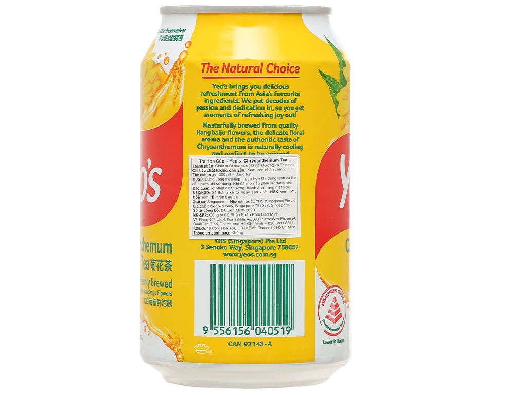 6 lon trà hoa cúc Yeo's 300ml 5