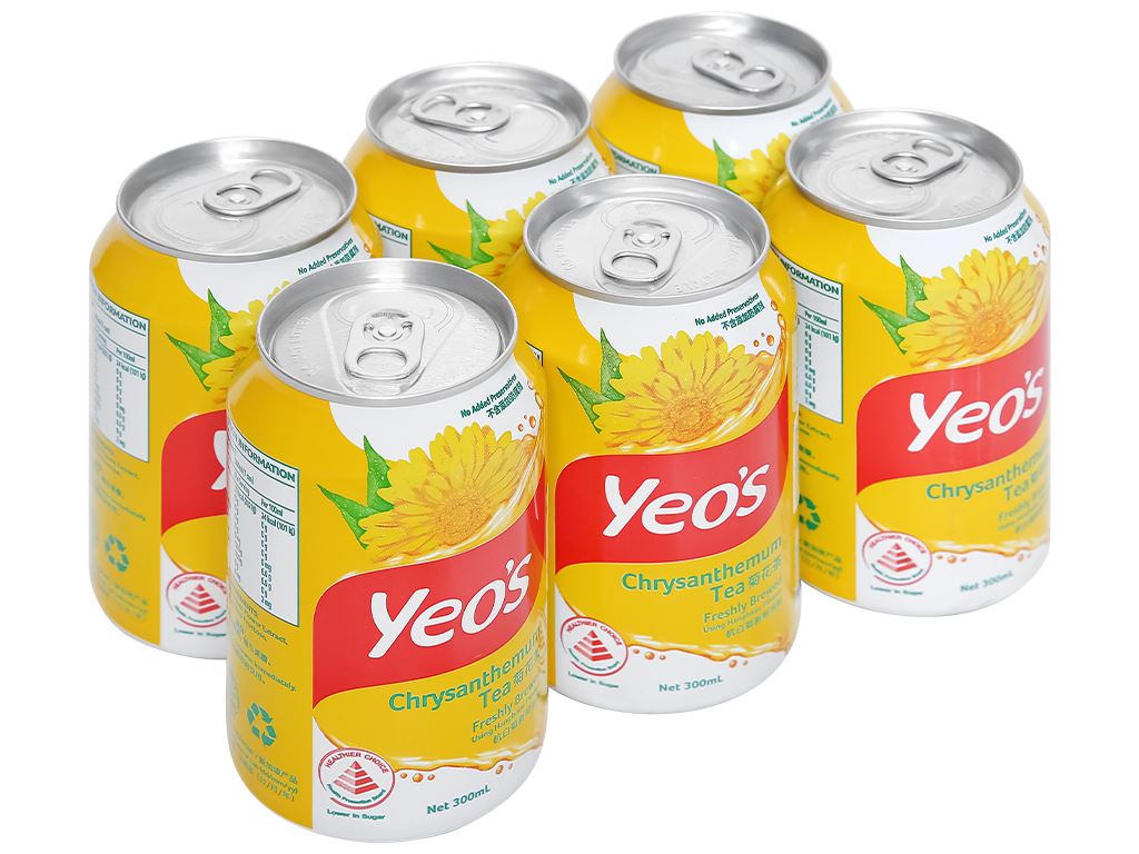6 lon trà hoa cúc Yeo's 300ml 1