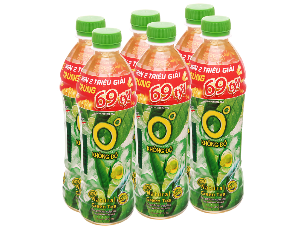 6 Chai Tra Xanh Khong Ä'á» Vá» Chanh 455ml Gia Tá»'t Táº¡i Bach Hoa Xanh