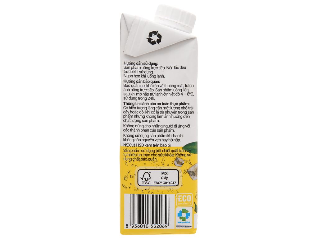 4 hộp trà đào sả Cozy 225ml 6