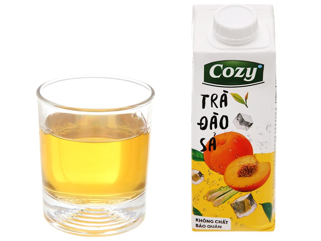4 hộp trà đào sả Cozy 225ml 9