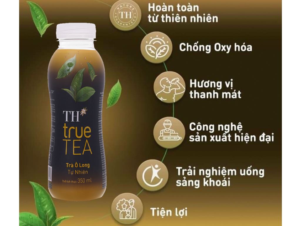 Trà ô long tự nhiên TH True Tea chai 350ml 2