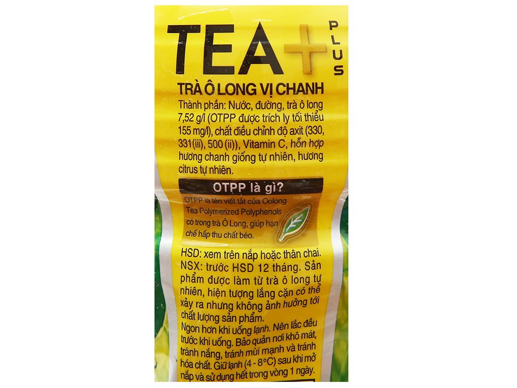 Trà ô long Tea Plus vị chanh 1 lít giá tốt tại Bách Hoá Xanh