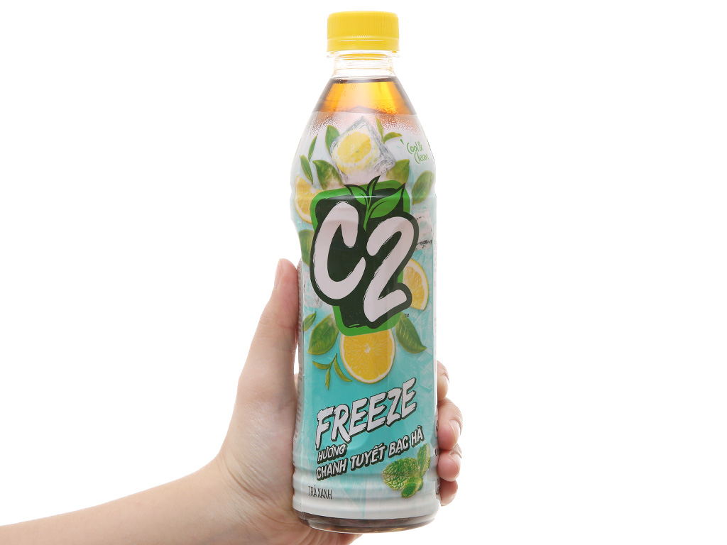 Trà xanh hương chanh tuyết bạc hà C2 Freeze chai 455ml 5
