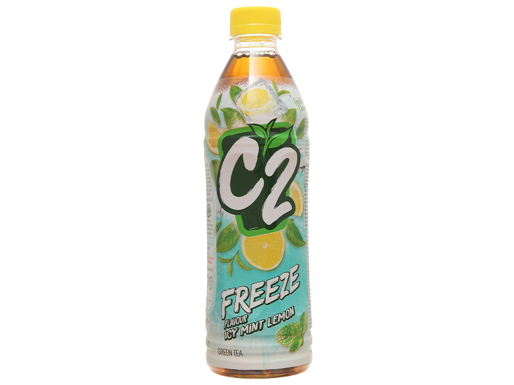 6 chai trà xanh hương chanh tuyết bạc hà C2 Freeze 455ml 3