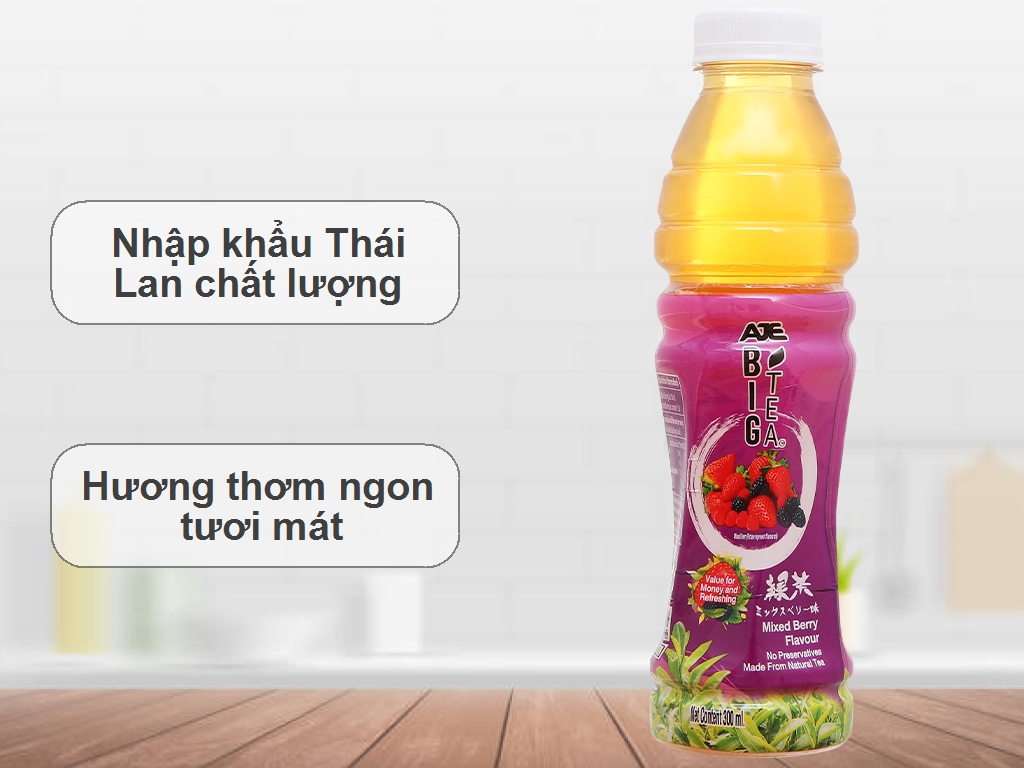 Tea Vi 6 chai trà xanh Big Tea vị berry 300ml tại Bách Hoá Xanh