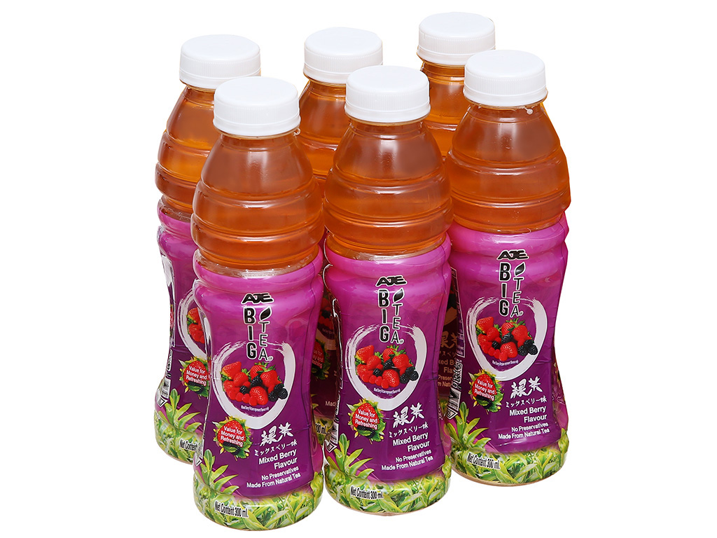 Tea Vi 6 chai trà xanh Big Tea vị berry 300ml tại Bách Hoá Xanh