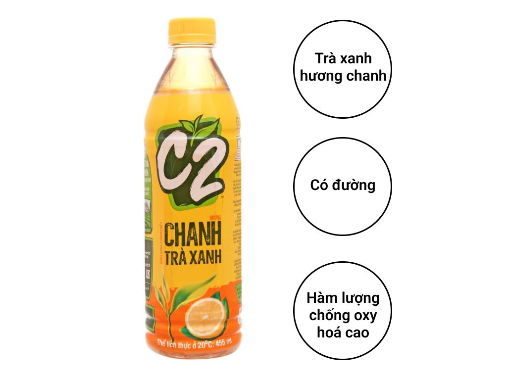 Trà xanh C2 hương chanh 455ml giá tốt tại Bách hoá XANH