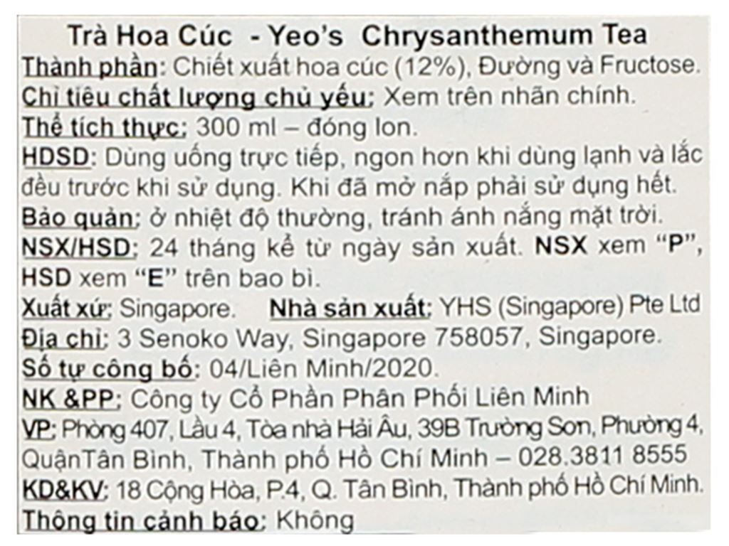 Trà hoa cúc Yeo's Crysanthemum 7