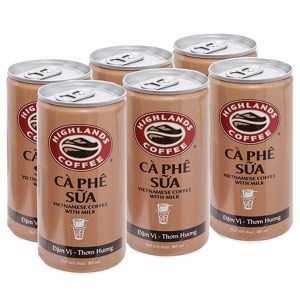 6 lon cà phê sữa Highlands 185ml