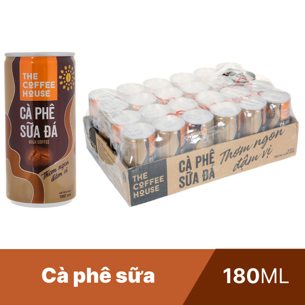 Thùng 24 lon cà phê sữa The Coffee House 180ml