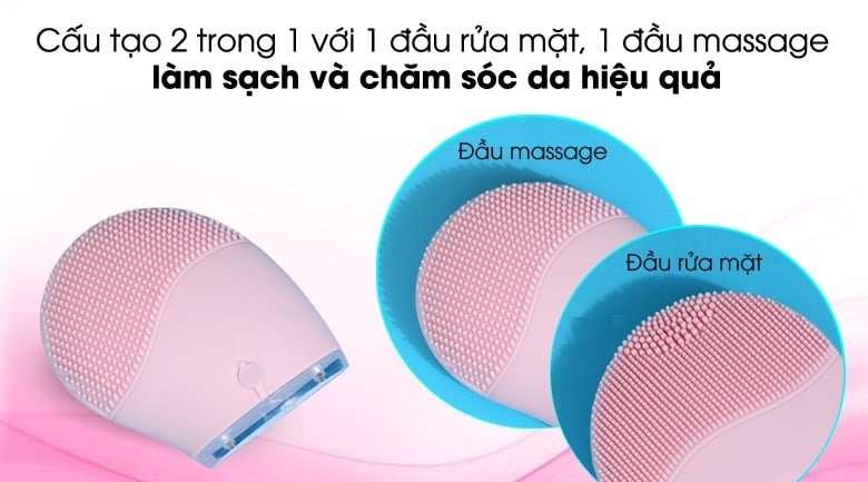 Máy rửa mặt và massage Halio Baby Pink