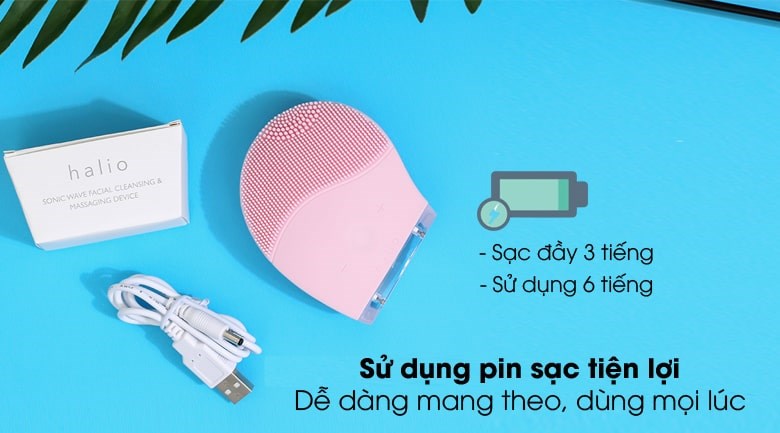 Máy rửa mặt và massage Halio Baby Pink