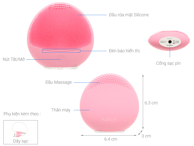 Máy rửa mặt và chăm sóc da nhạy cảm Halio Sensitive chính hãng