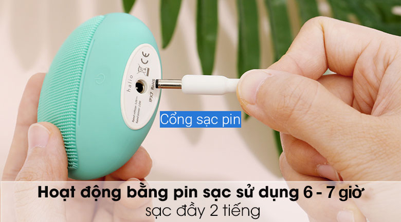 Máy rửa mặt và chăm sóc da nhạy cảm Halio Sensitive Sweet Mint - Thời gian sạc 2 giờ