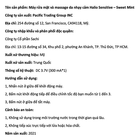 Máy rửa mặt và massage dành cho da nhạy cảm Halio Sweet Mint Màu Xanh mint