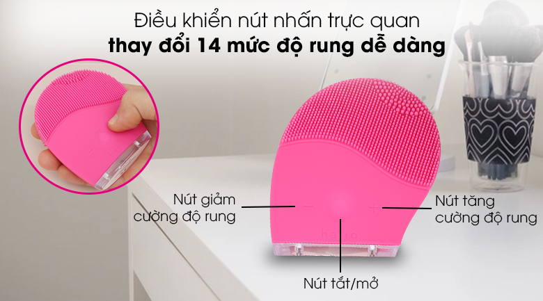 Máy rửa mặt và massage Halio Hot Pink