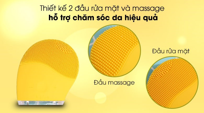 Máy rửa mặt và massage Halio Mustard