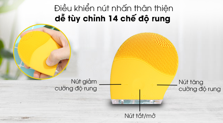 Máy rửa mặt và massage Halio Mustard