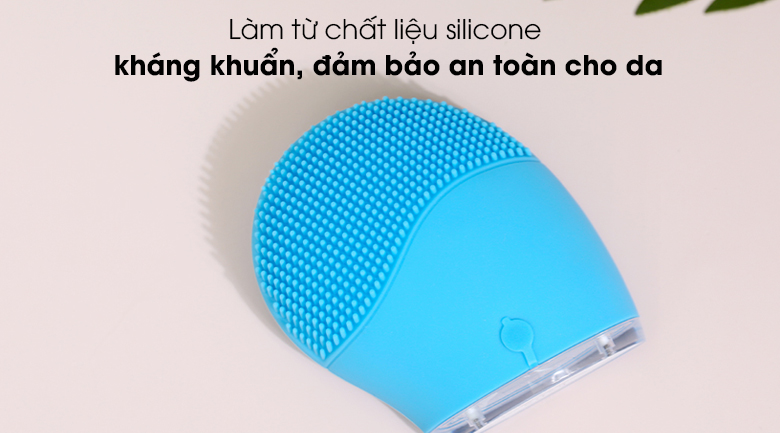 Máy rửa mặt và massage Halio Facial Sky Blue - Thân và đầu máy bằng chất liệu silicone kháng khuẩn