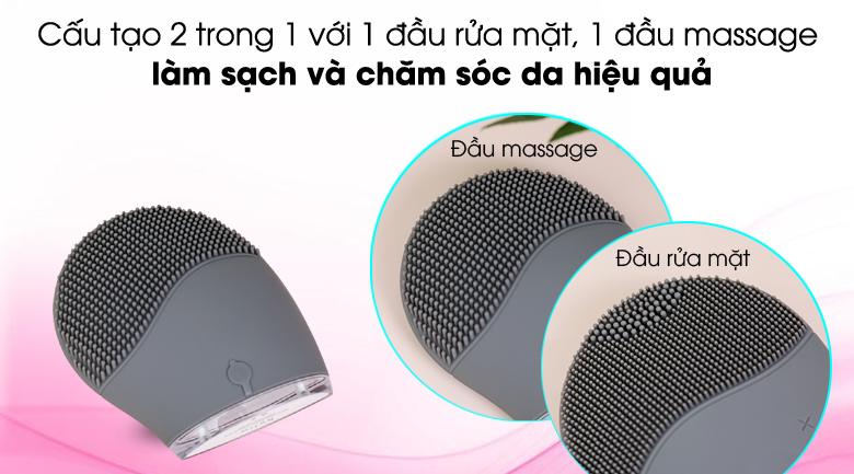 Máy rửa mặt và massage Halio Grey Smoke