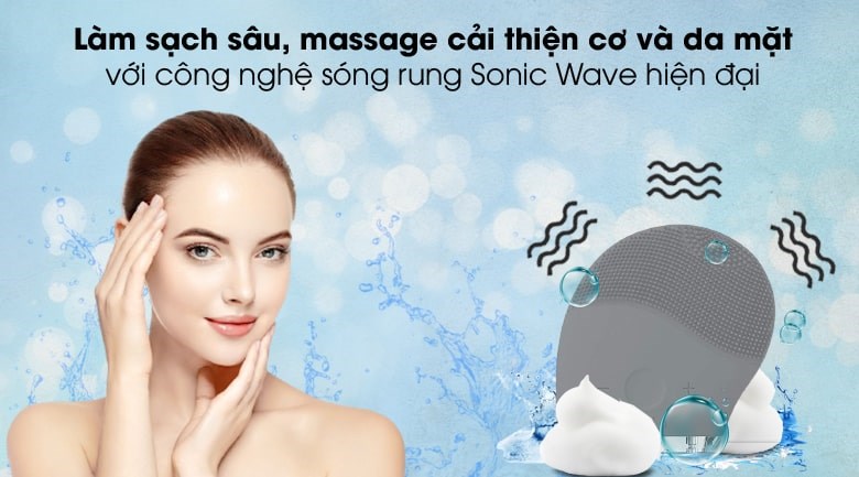Máy rửa mặt và massage Halio Grey Smoke