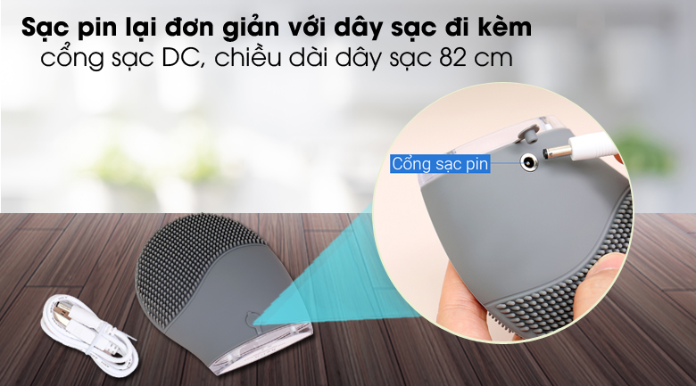 Máy rửa mặt và massage Halio Grey Smoke