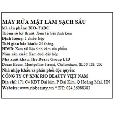 Máy rửa mặt và massage Rio Beauty FADC-DS Màu Xanh Dương