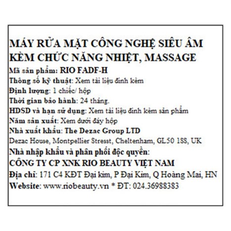 Máy rửa mặt kèm chức năng nhiệt Rio Beauty FADF-H Màu Hồng